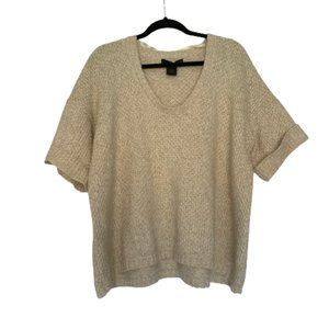 Calvin Klein Jeans Casual Half Sleeve Cream Sweater